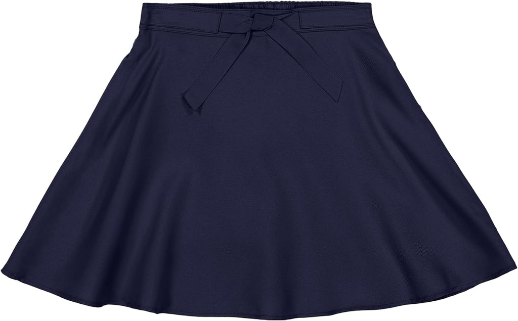 IZOD - Falda de patinete escolar para niñas con pantalones cortos, cintura de punto y bolsillos funcionales, resistente a arrugas