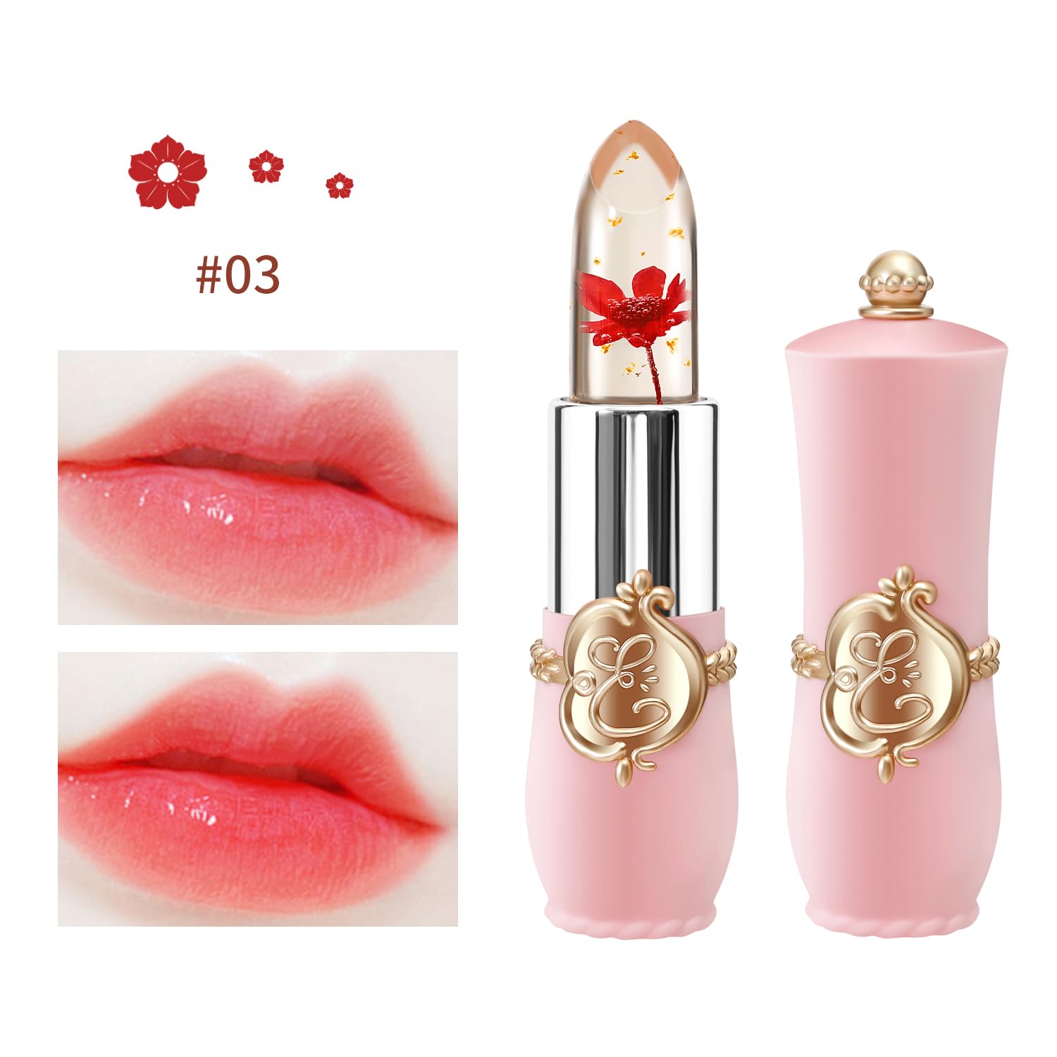 KAILIJUMEI Humectante de labios cuidado Surplus Bright Flower lápiz labial de jalea, Jelly
