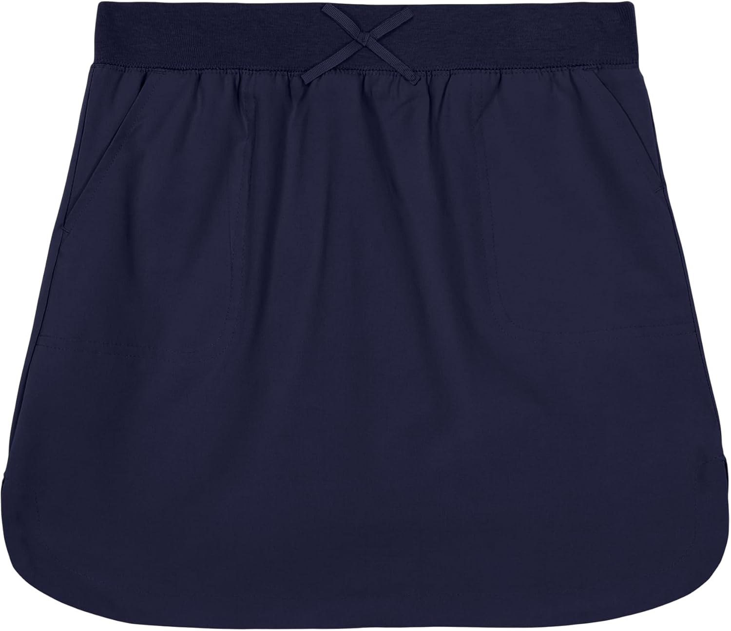 IZOD - Falda de patinete escolar para niñas con pantalones cortos, cintura de punto y bolsillos funcionales, resistente a arrugas