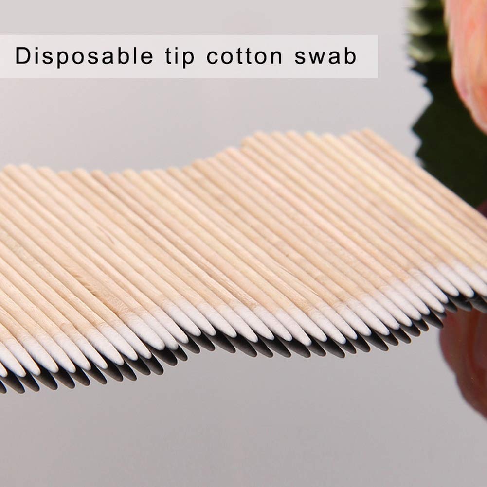 RIKWOG 200 piezas de hisopos de algodón puntiagudos, bastoncillos de algodón de 4 pulgadas para microblading de precisión, aplicadores de palo de algodón para tatuaje de cejas, maquillaje y limpieza