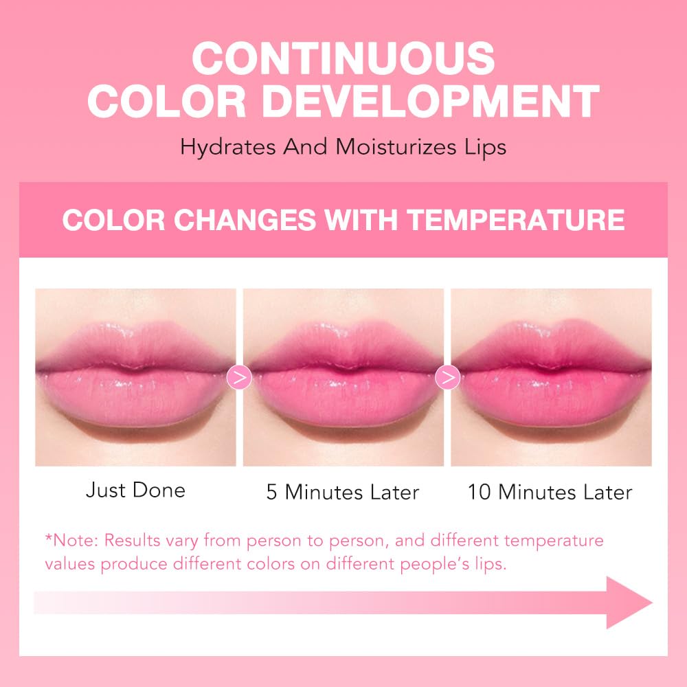 BINGBRUSH 6 piezas de lápiz labial que cambia de color con sabor a fruta, la reina, PH Mood, labios de larga duración, brillo labial, bálsamo labial, tinte mágico, maquillaje para mujer | Long-Lasting Comfort ,Personalized Shade,Deep Hydration,Fresh Looks