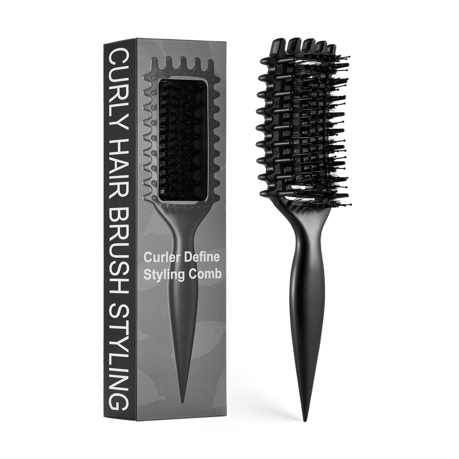 Cepillo para cabello rizado Candybrush Cepillo para definir rizos para desenredar, dar forma y definir rizos para mujeres, hombres, cabello húmedo y seco (Morado)