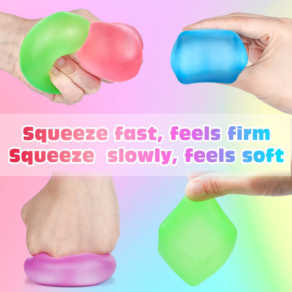 Paquete de 4 Cubos Antiestrés, Pelotas Antiestrés con Forma de Cubo de Hielo de Elevación Lenta para Adultos y Niños, Juguete Sensorial Fidget para Alivio de Ansiedad, Pelotas Blandas de Forma | Sensory Fidget Toy for Anxiety Relief, Square Shape Cube Squ