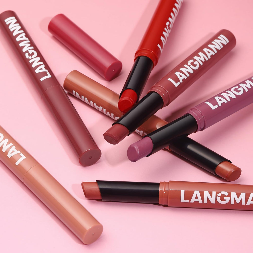 BestLand 12Pcs Matte Liquid Lipstick + Lip Liner Pens Set, Velvety Nude Lip Stain Waterproof Long Wear Makeup Gift Set