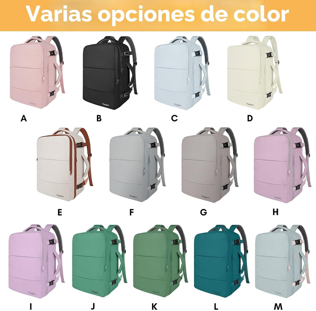 Taygeer - Mochila de viaje para mujeres, mochila de cabina con puerto de carga USB y bolsa para zapatos, mochila TSA para laptop de 15.6 pulgadas aprobada para vuelos, bolsa de enfermera, mochila | 15.6inch Laptop Mochila with Water Bottle Pocket & Shoe P