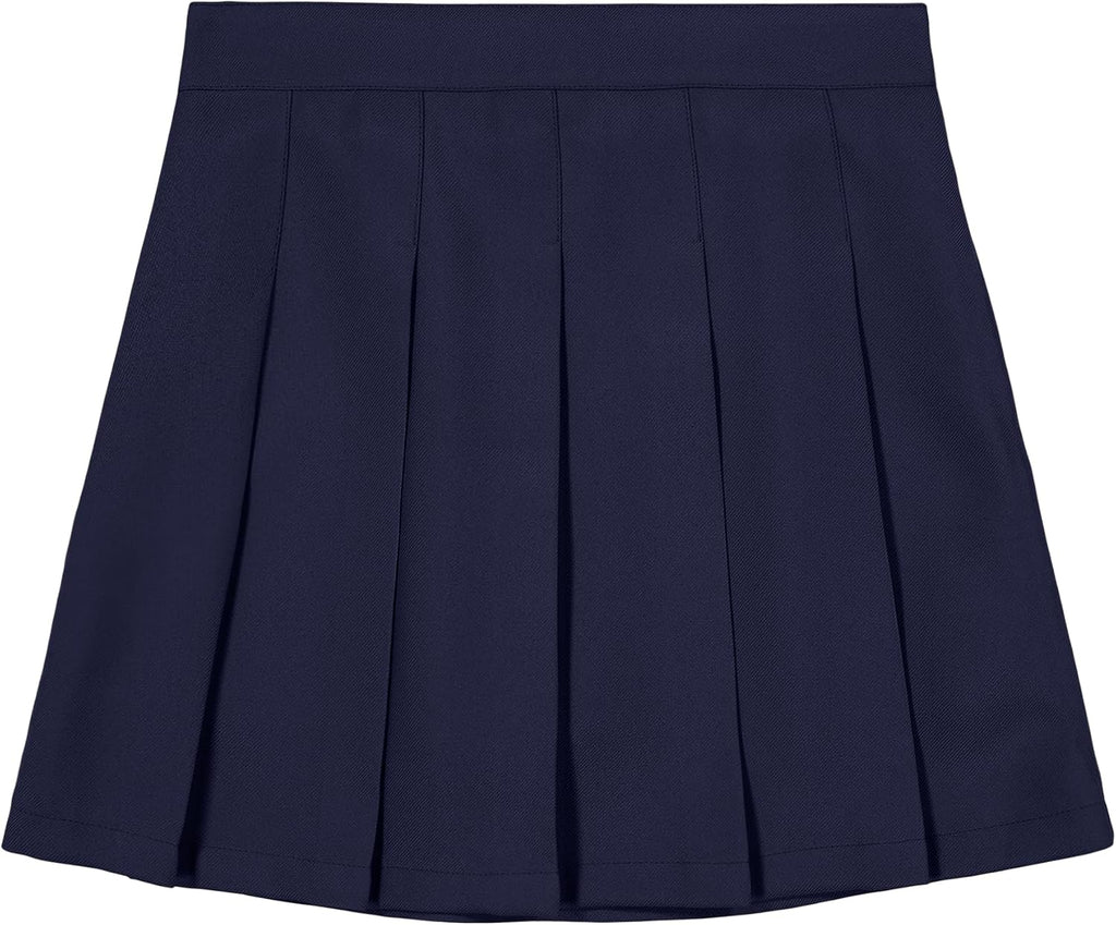 IZOD - Falda de patinete escolar para niñas con pantalones cortos, cintura de punto y bolsillos funcionales, resistente a arrugas