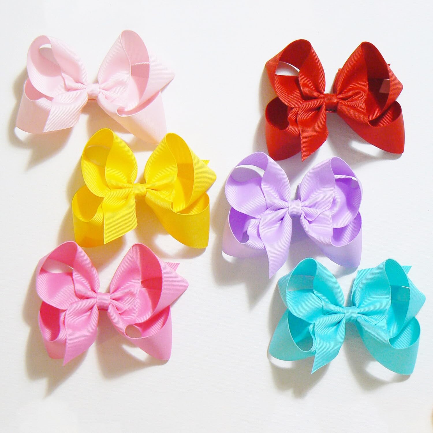 40PCS 3Inch Hair Bows for Girls,Hand-made Grosgrain Ribbon Hair Bow Alligator Clips Hair Accessories for Toddlers Baby Girls Kids Teens in Pairs