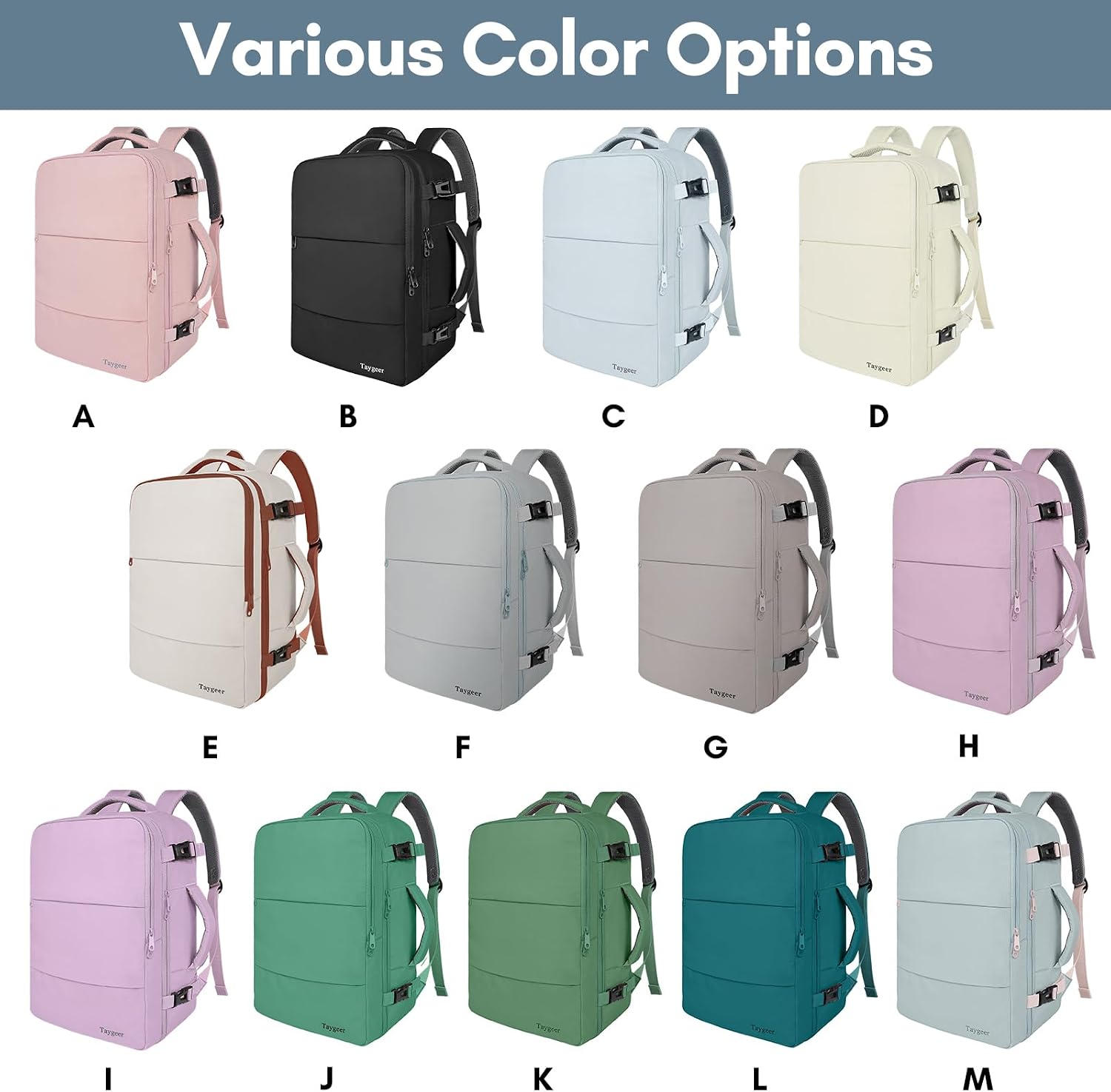Taygeer - Mochila de viaje para mujeres, mochila de cabina con puerto de carga USB y bolsa para zapatos, mochila TSA para laptop de 15.6 pulgadas aprobada para vuelos, bolsa de enfermera, mochila | 15.6inch Laptop Mochila with Water Bottle Pocket & Shoe P