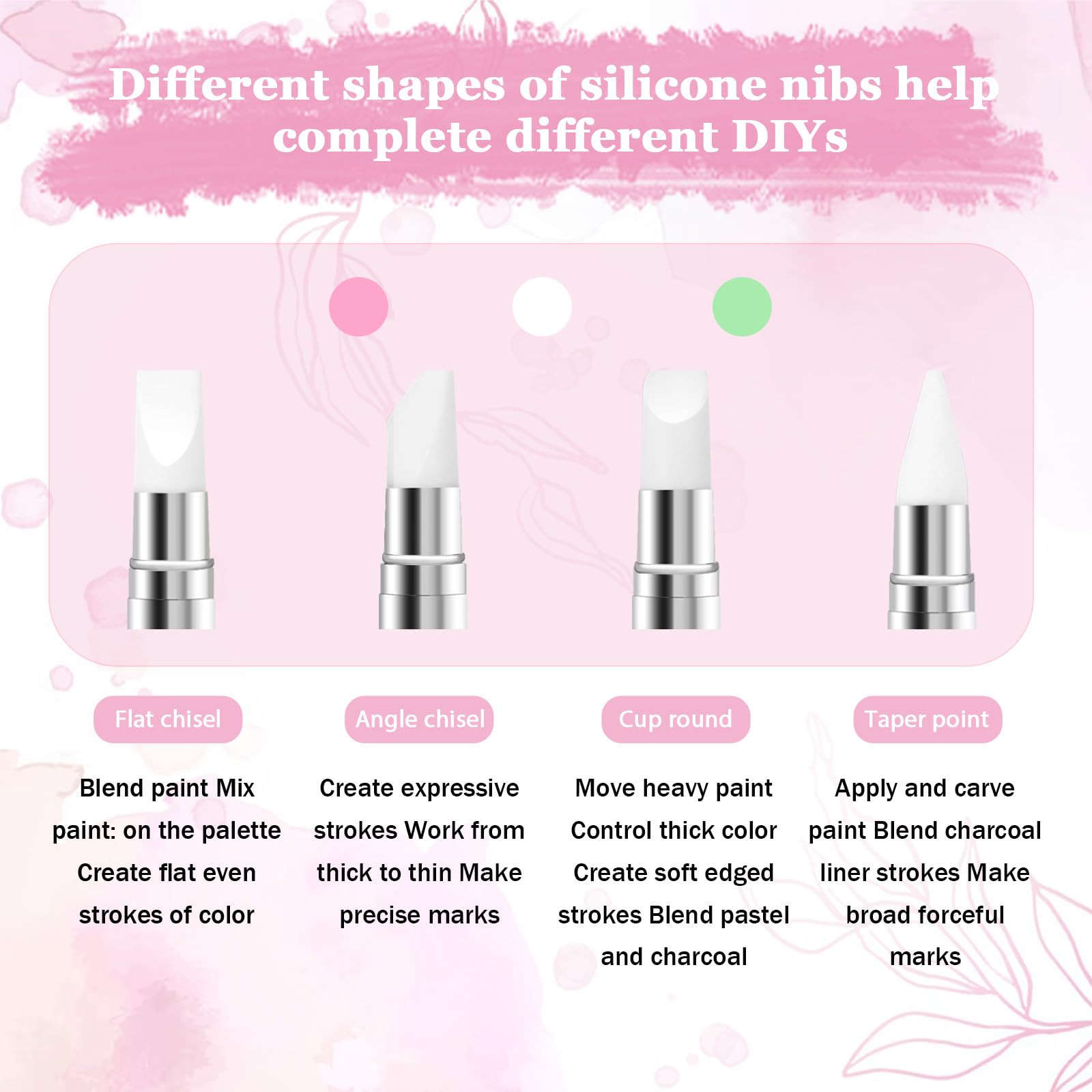 3 bolígrafos de escultura para arte de uñas, herramientas de uñas de silicona de doble punta, cabeza de silicona, pinceles de arte de uñas con mango acrílico, bolígrafo de tallado de esmalte de uñas | Silicone Head Acrylic Handle Nail Art Brushes, Rhinest