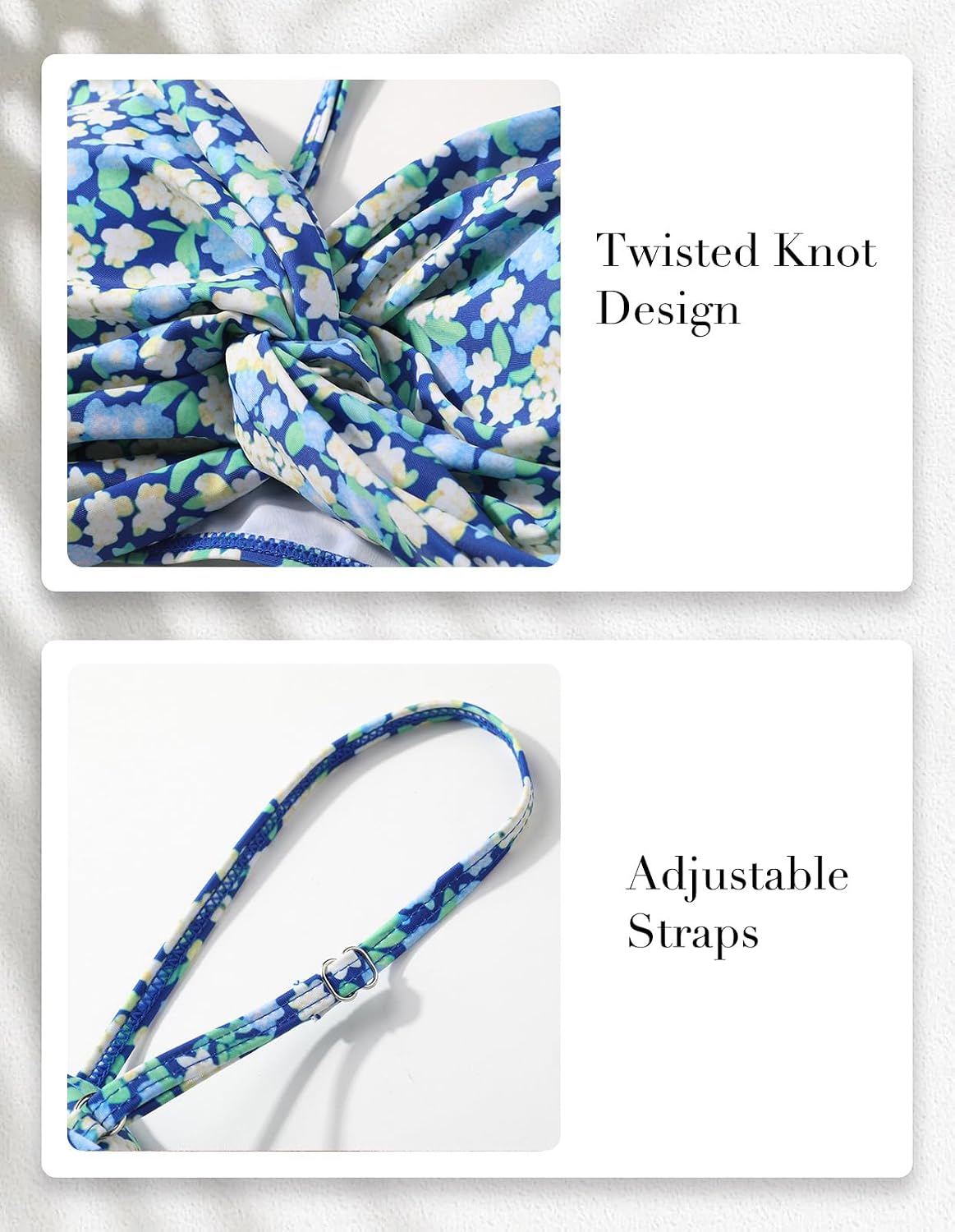 Conjunto de bikini de dos piezas para mujer, traje de baño con control de abdomen, cintura alta, cuello en V, ropa de playa, correas frontales torcidas