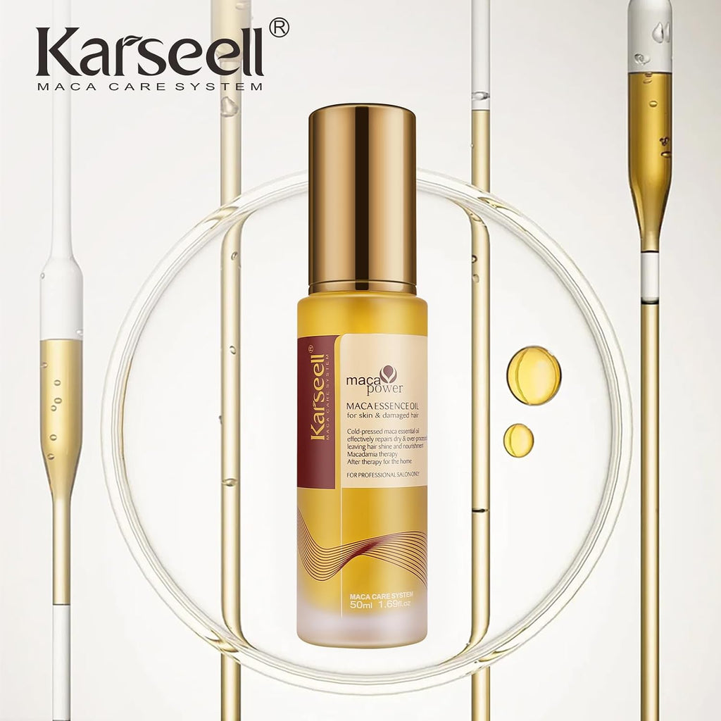 Karseell Aceite de Argán Marroquí 1.69 oz | para la curación del cabello prensado en frío aceite de argán sin peso suero para cabello seco dañado 1.7 fl oz