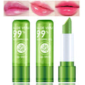 Labial de aloe vera, cuidado labial de larga duración, bálsamo labial nutritivo y voluminizador, brillo labial, cambio de color mágico con temperatura, 3 unidades
