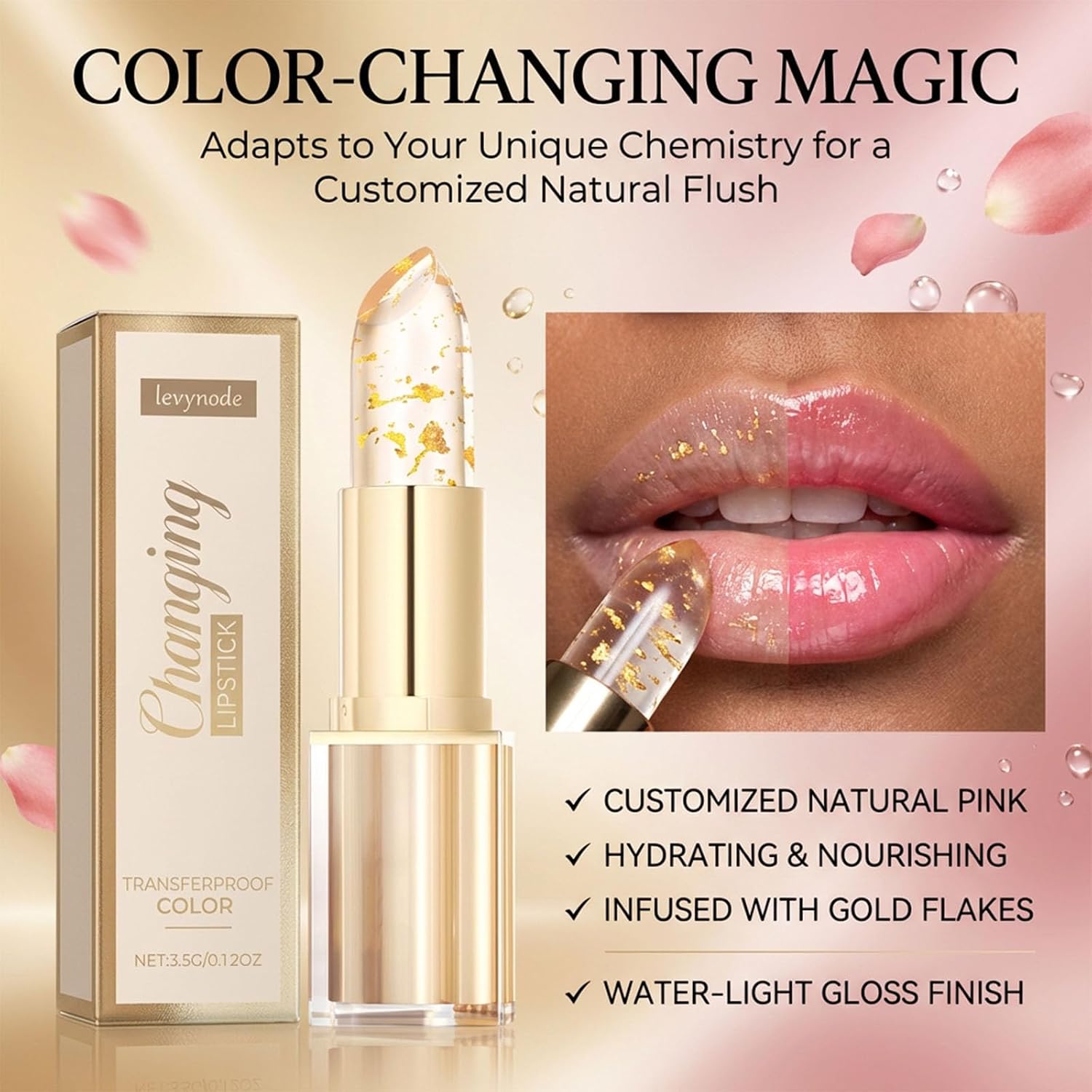 Lápiz labial que cambia de color, lápiz labial Ph que cambia de color de larga duración (1 unidad) | Brillo de labios hidratante de larga duración, fórmula hidratante y no pegajosa, adecuada para todos los tonos de piel