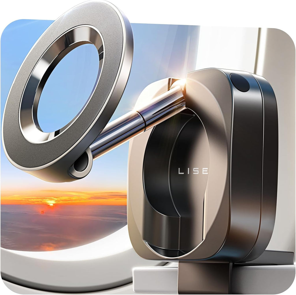 LISEN - Soporte de teléfono para el escritorio de viaje en avión | Phone Stand Hands Free MagSafe Travel Accessories Flying Long Flight Essentials Airplane Gadgets Gifts for Men