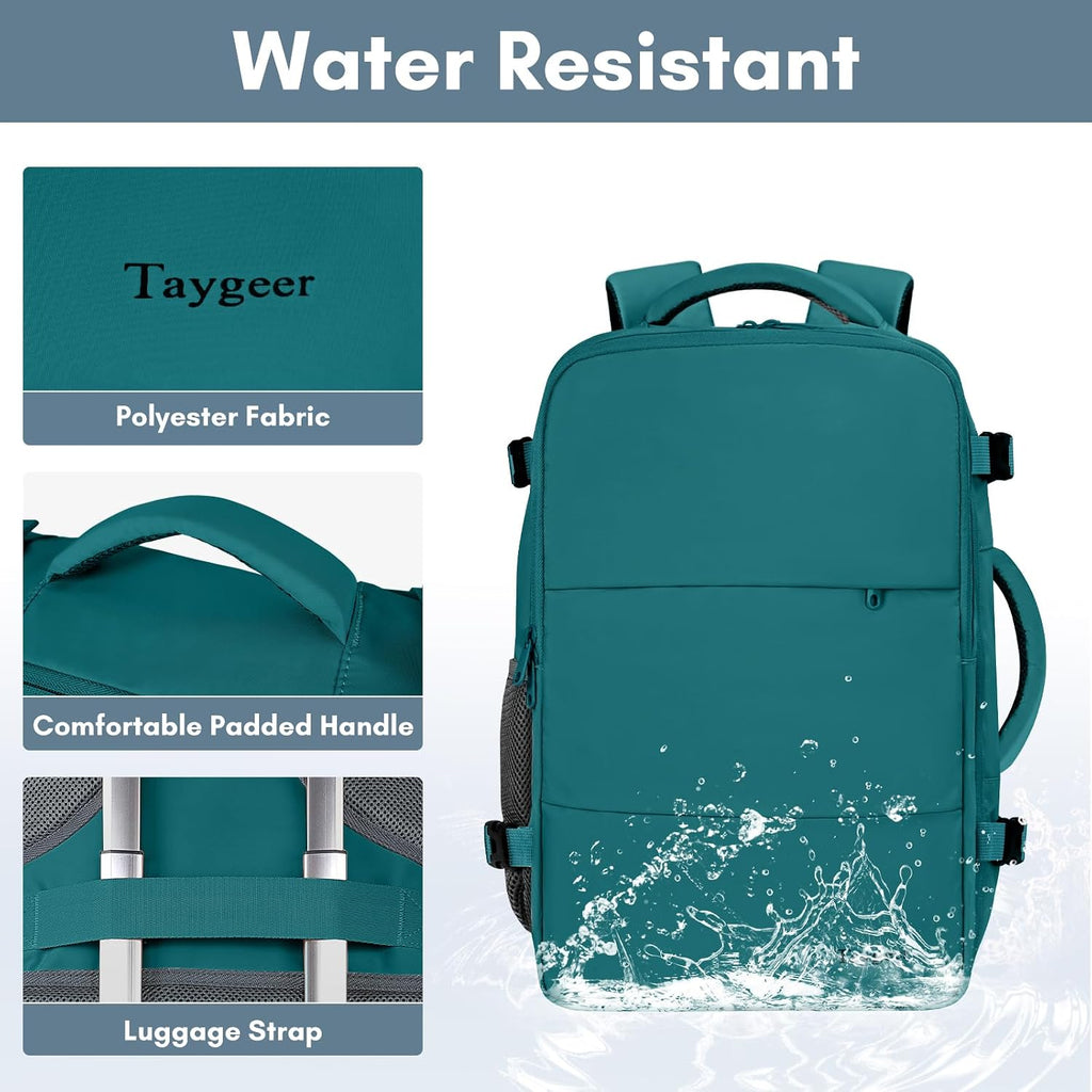Taygeer - Mochila de viaje para mujeres, mochila de cabina con puerto de carga USB y bolsa para zapatos, mochila TSA para laptop de 15.6 pulgadas aprobada para vuelos, bolsa de enfermera, mochila | 15.6inch Laptop Mochila with Water Bottle Pocket & Shoe P