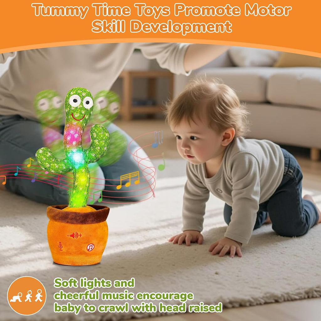 Cactus bailarín parlante - Repite lo que dices graba juguete para bebé | Bebé cantando grabación, imitando, repite lo que dices, musical interactivo, para niños y niñas de 1 año