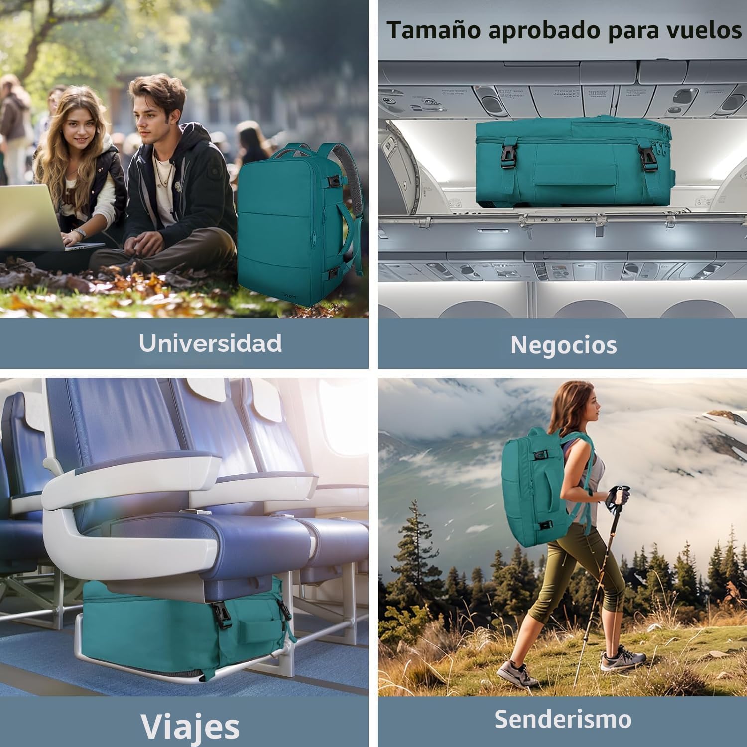 Taygeer - Mochila de viaje para mujeres, mochila de cabina con puerto de carga USB y bolsa para zapatos, mochila TSA para laptop de 15.6 pulgadas aprobada para vuelos, bolsa de enfermera, mochila | 15.6inch Laptop Mochila with Water Bottle Pocket & Shoe P
