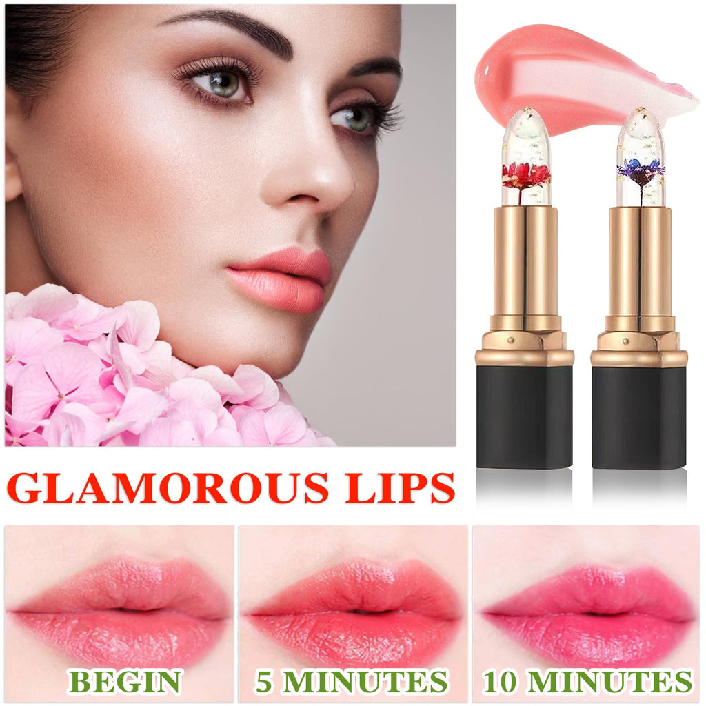 Labial de aloe vera, cuidado labial de larga duración, bálsamo labial nutritivo y voluminizador, brillo labial, cambio de color mágico con temperatura, 3 unidades