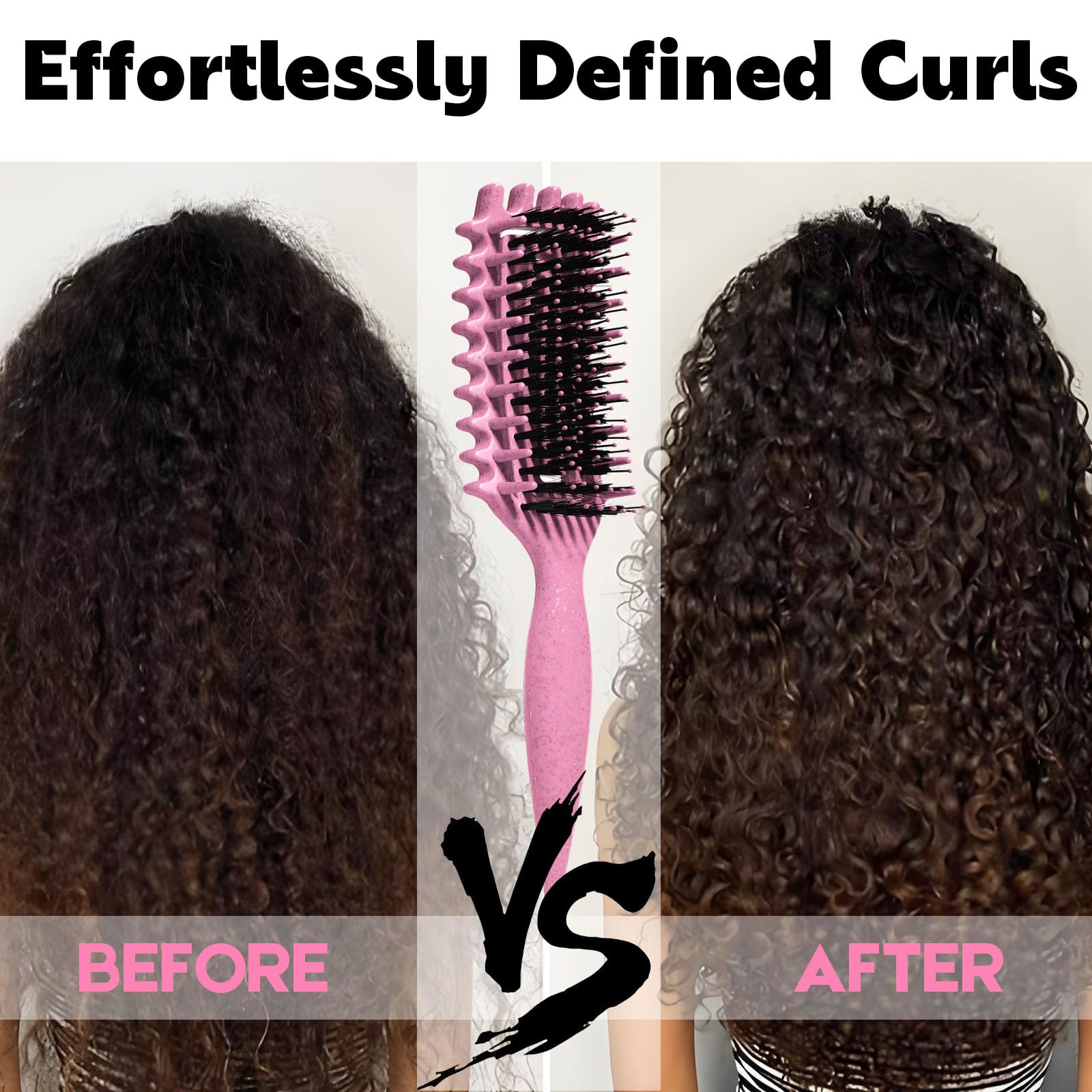 Cepillo para cabello rizado Candybrush Cepillo para definir rizos para desenredar, dar forma y definir rizos para mujeres, hombres, cabello húmedo y seco (Morado)