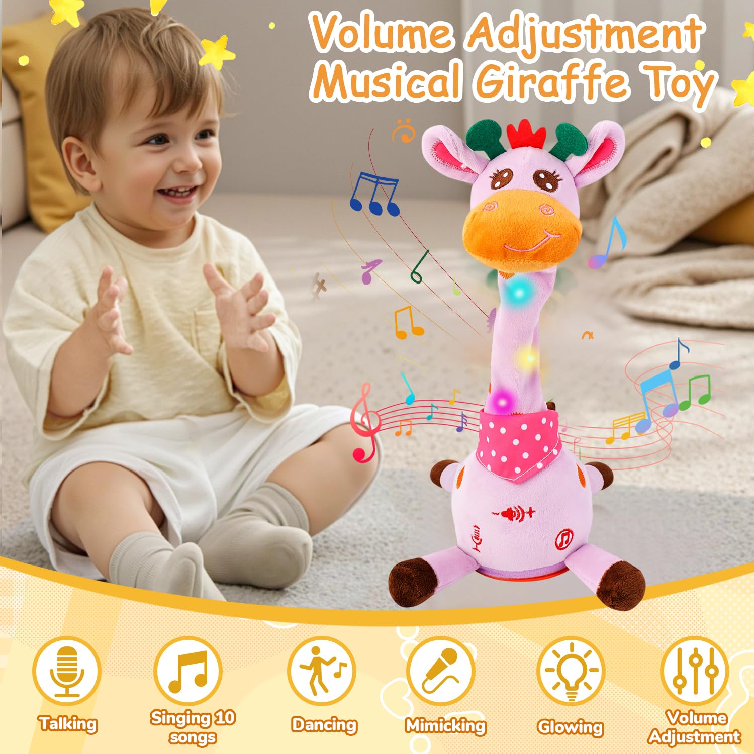 Cactus bailarín parlante - Repite lo que dices graba juguete para bebé | Bebé cantando grabación, imitando, repite lo que dices, musical interactivo, para niños y niñas de 1 año