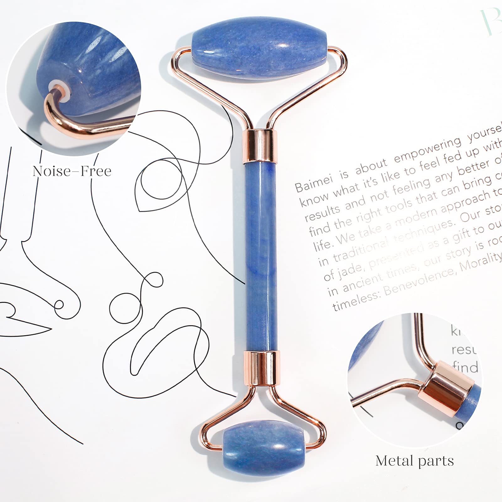 BAIMEI IcyMe - Rodillo de jade y Gua Sha, rodillo facial para reducir el enrojecimiento de la piel, cuidado personal para hombres y mujeres, masajeador para cara, ojos, cuello, alivia líneas finas y | Cooling Face Roller for Lymphatic Massage,Sculpting To
