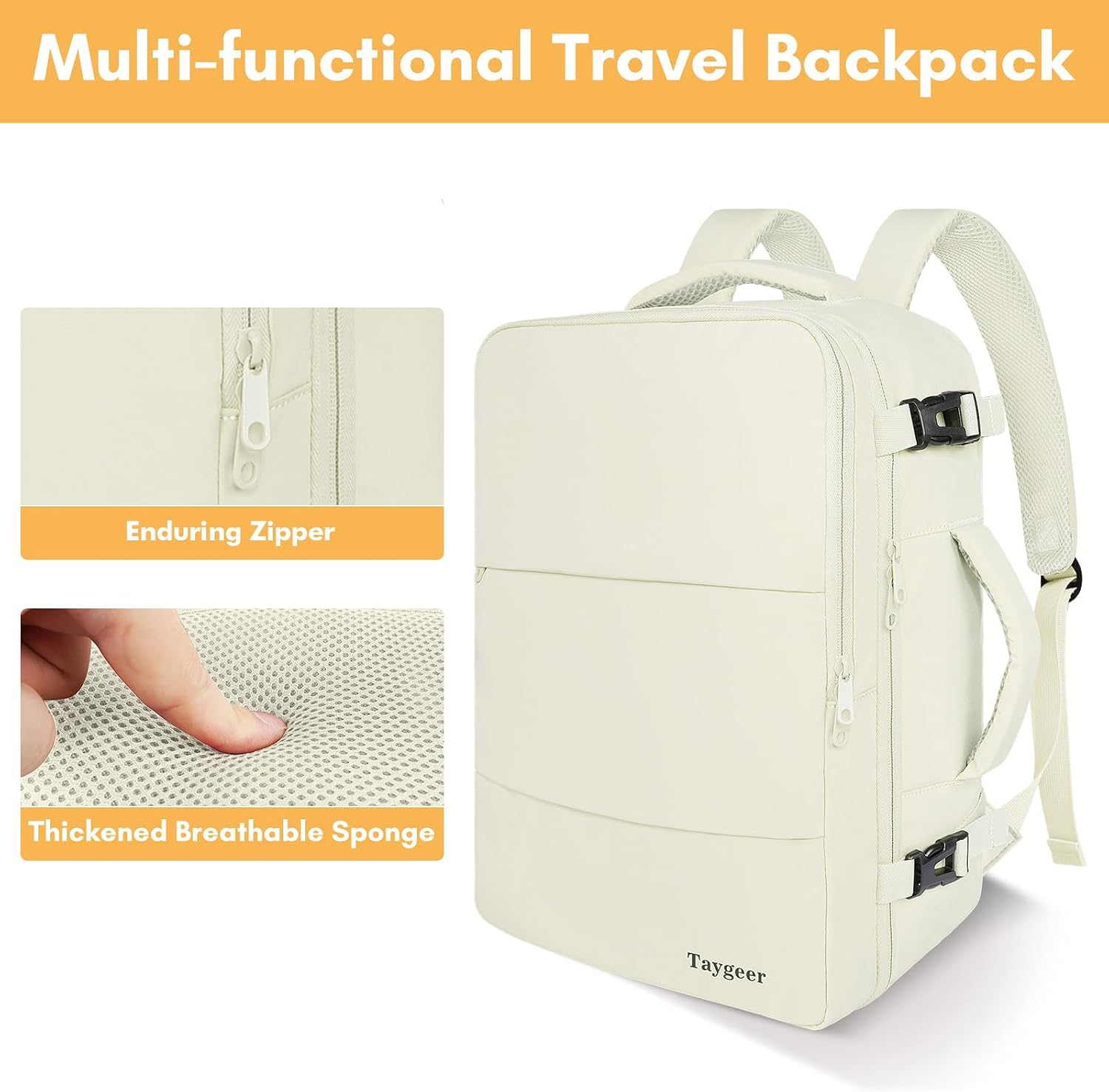 Taygeer - Mochila de viaje para mujeres, mochila de cabina con puerto de carga USB y bolsa para zapatos, mochila TSA para laptop de 15.6 pulgadas aprobada para vuelos, bolsa de enfermera, mochila | 15.6inch Laptop Mochila with Water Bottle Pocket & Shoe P