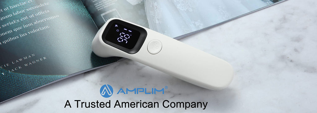 Termómetro de frente de grado médico Amplim para adultos, niños, bebés, termómetro infrarrojo digital sin contacto, lectura instantánea, detección precisa y rápida de fiebre, para uso en casa, clínica | Para adultos, niños, bebés, detección digital de fie