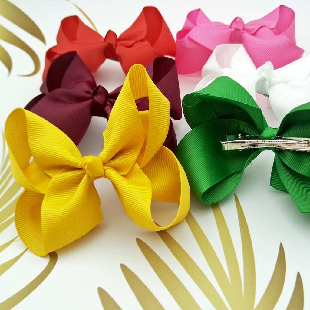 40PCS 3Inch Hair Bows for Girls,Hand-made Grosgrain Ribbon Hair Bow Alligator Clips Hair Accessories for Toddlers Baby Girls Kids Teens in Pairs