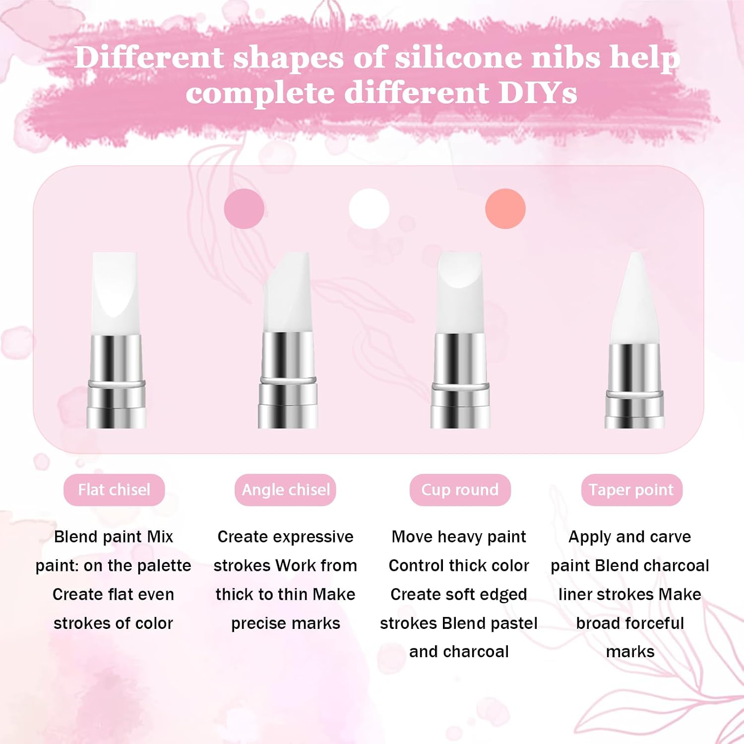 3 bolígrafos de escultura para arte de uñas, herramientas de uñas de silicona de doble punta, cabeza de silicona, pinceles de arte de uñas con mango acrílico, bolígrafo de tallado de esmalte de uñas | Silicone Head Acrylic Handle Nail Art Brushes, Rhinest