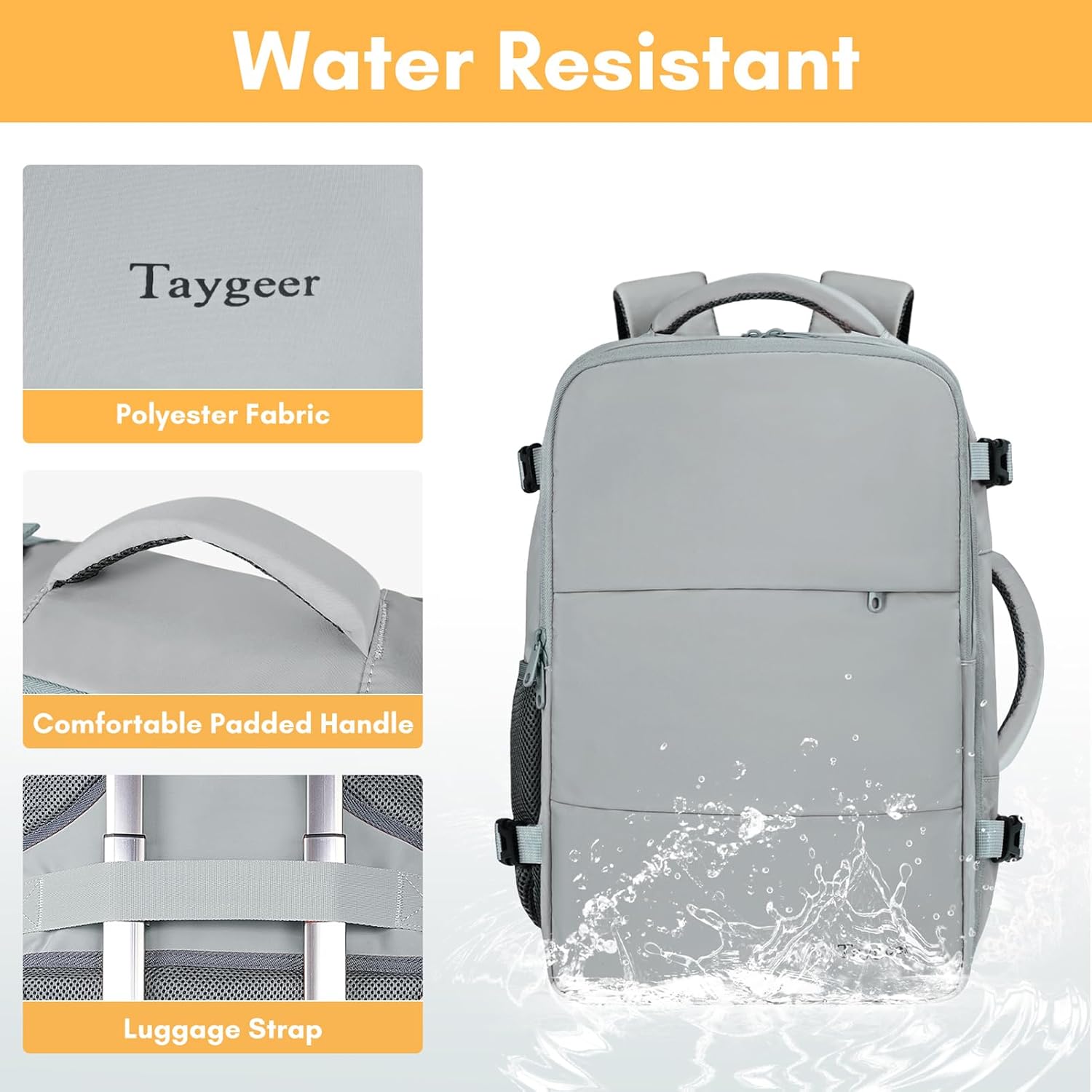 Taygeer - Mochila de viaje para mujeres, mochila de cabina con puerto de carga USB y bolsa para zapatos, mochila TSA para laptop de 15.6 pulgadas aprobada para vuelos, bolsa de enfermera, mochila | 15.6inch Laptop Mochila with Water Bottle Pocket & Shoe P