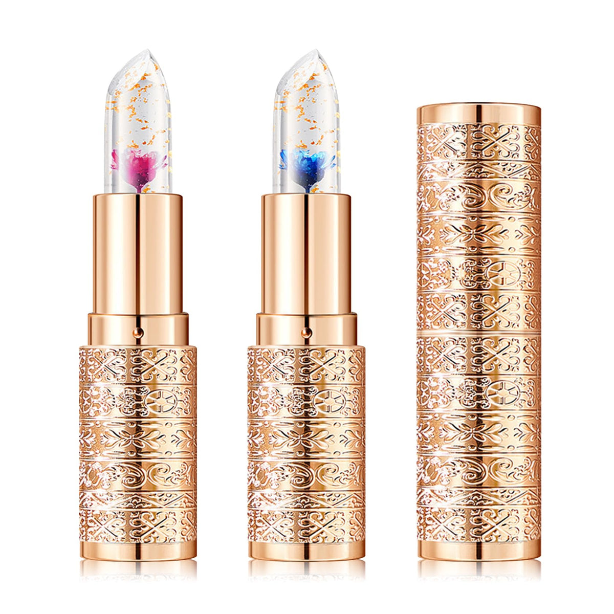 Labial de aloe vera, cuidado labial de larga duración, bálsamo labial nutritivo y voluminizador, brillo labial, cambio de color mágico con temperatura, 3 unidades