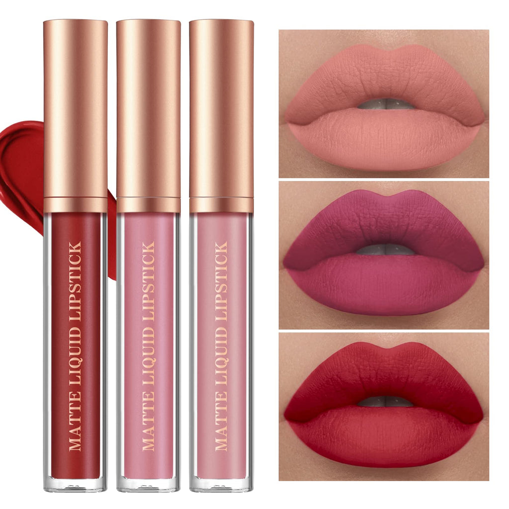 BestLand 12Pcs Matte Liquid Lipstick + Lip Liner Pens Set, Velvety Nude Lip Stain Waterproof Long Wear Makeup Gift Set