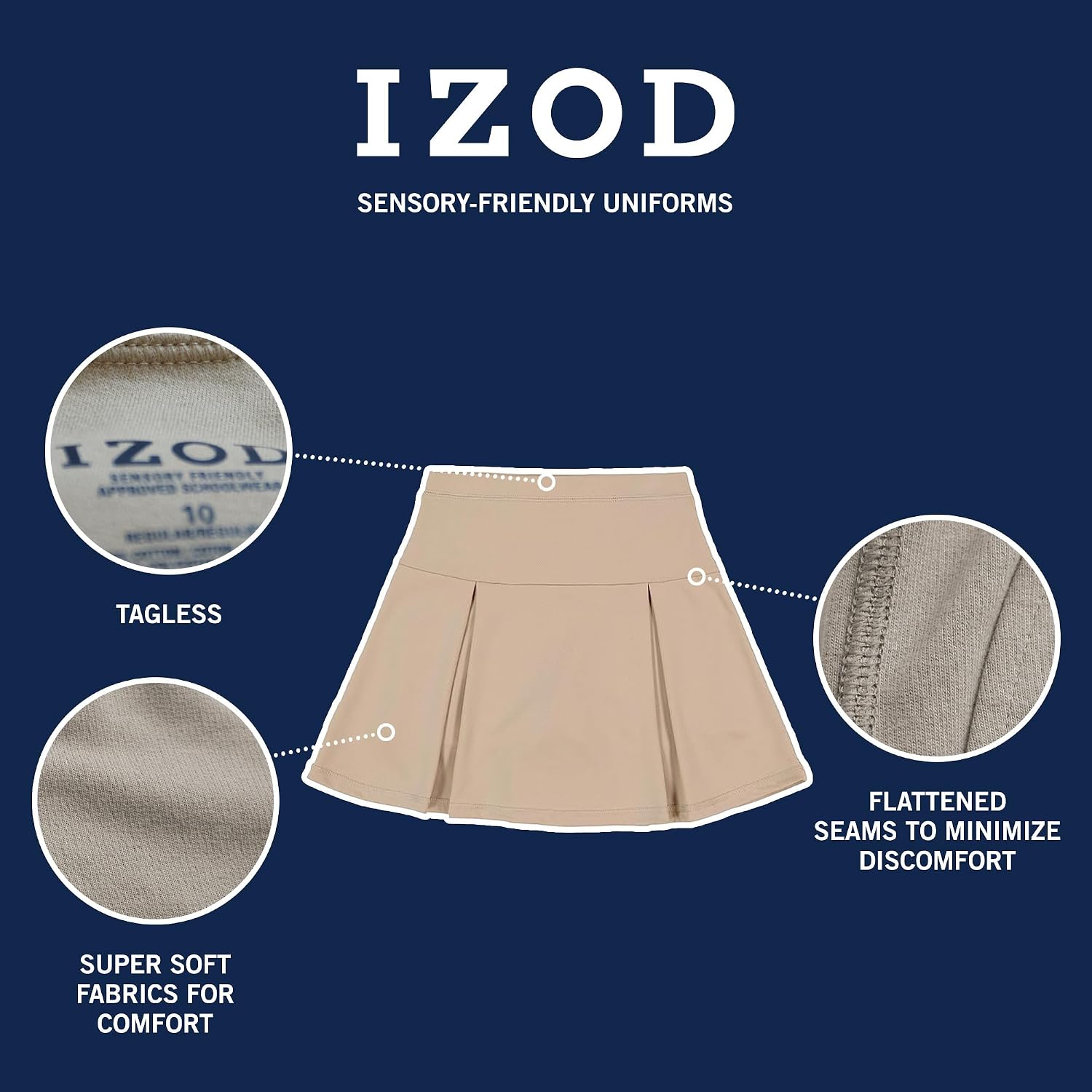 IZOD - Patinete plisado para niñas