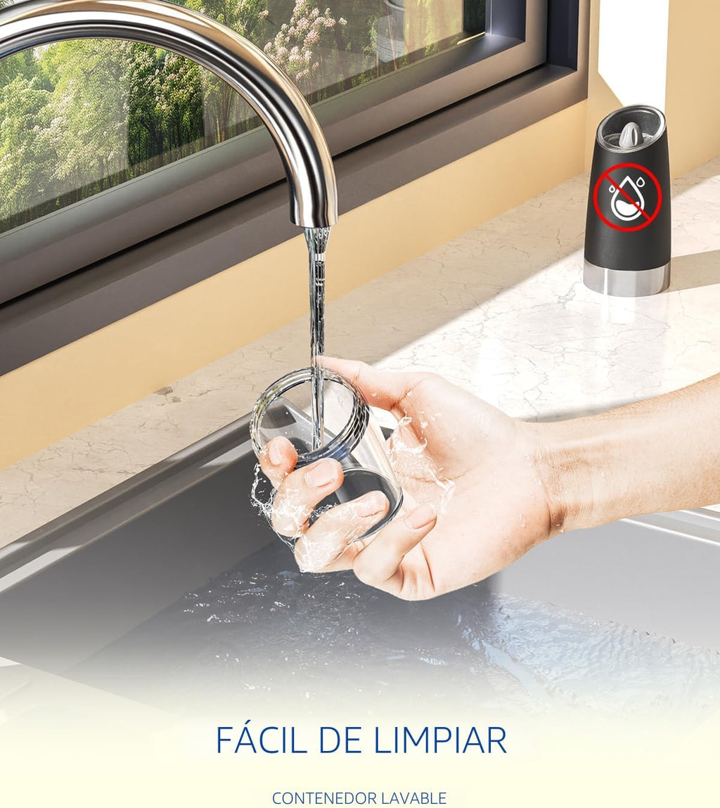 CIRCLE JOY Gravity - Juego de molinillo eléctrico de sal y pimienta con luz LED, funciona con pilas, grosor ajustable, gran capacidad, para el hogar, cocina, barbacoa
