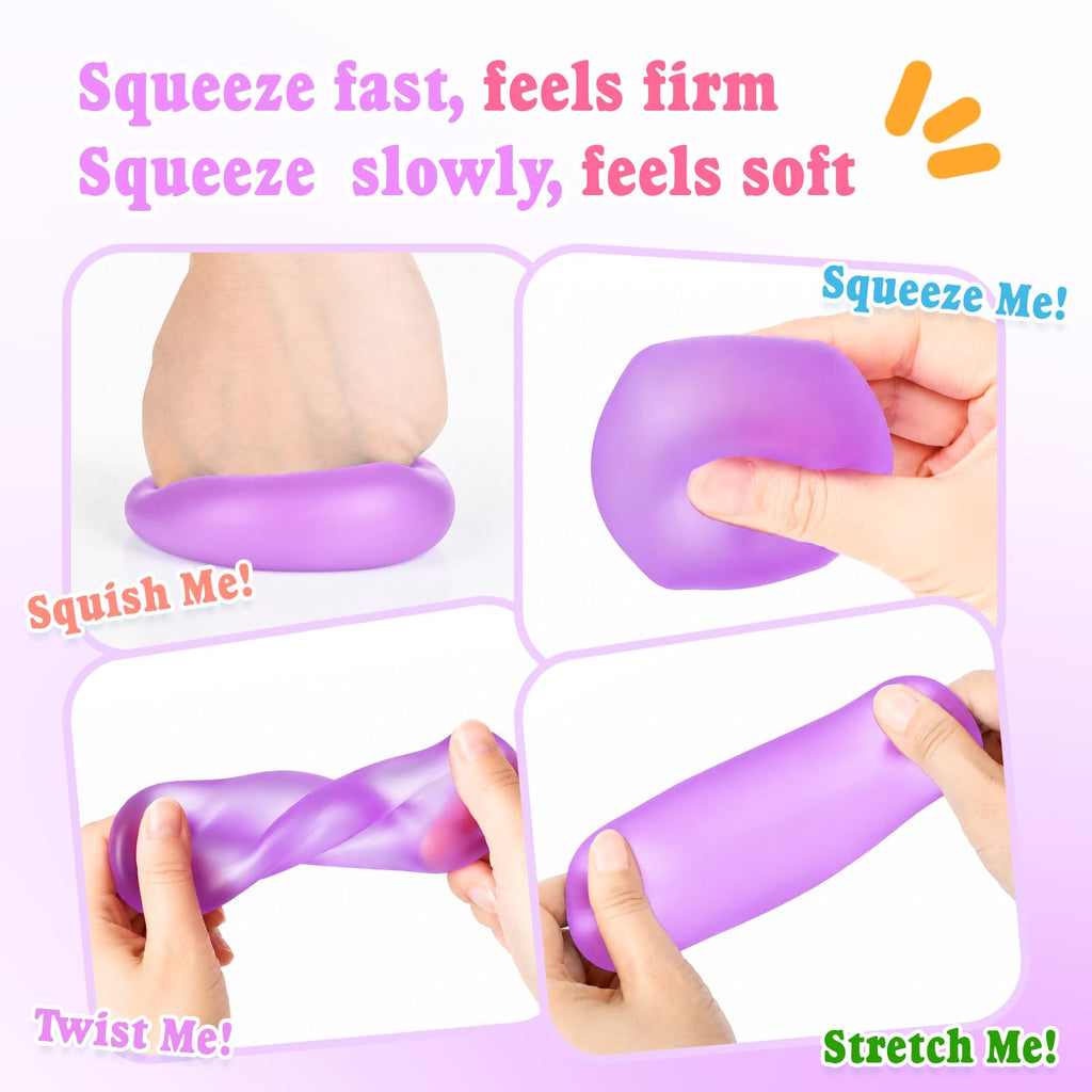 Paquete de 4 Cubos Antiestrés, Pelotas Antiestrés con Forma de Cubo de Hielo de Elevación Lenta para Adultos y Niños, Juguete Sensorial Fidget para Alivio de Ansiedad, Pelotas Blandas de Forma | Sensory Fidget Toy for Anxiety Relief, Square Shape Cube Squ
