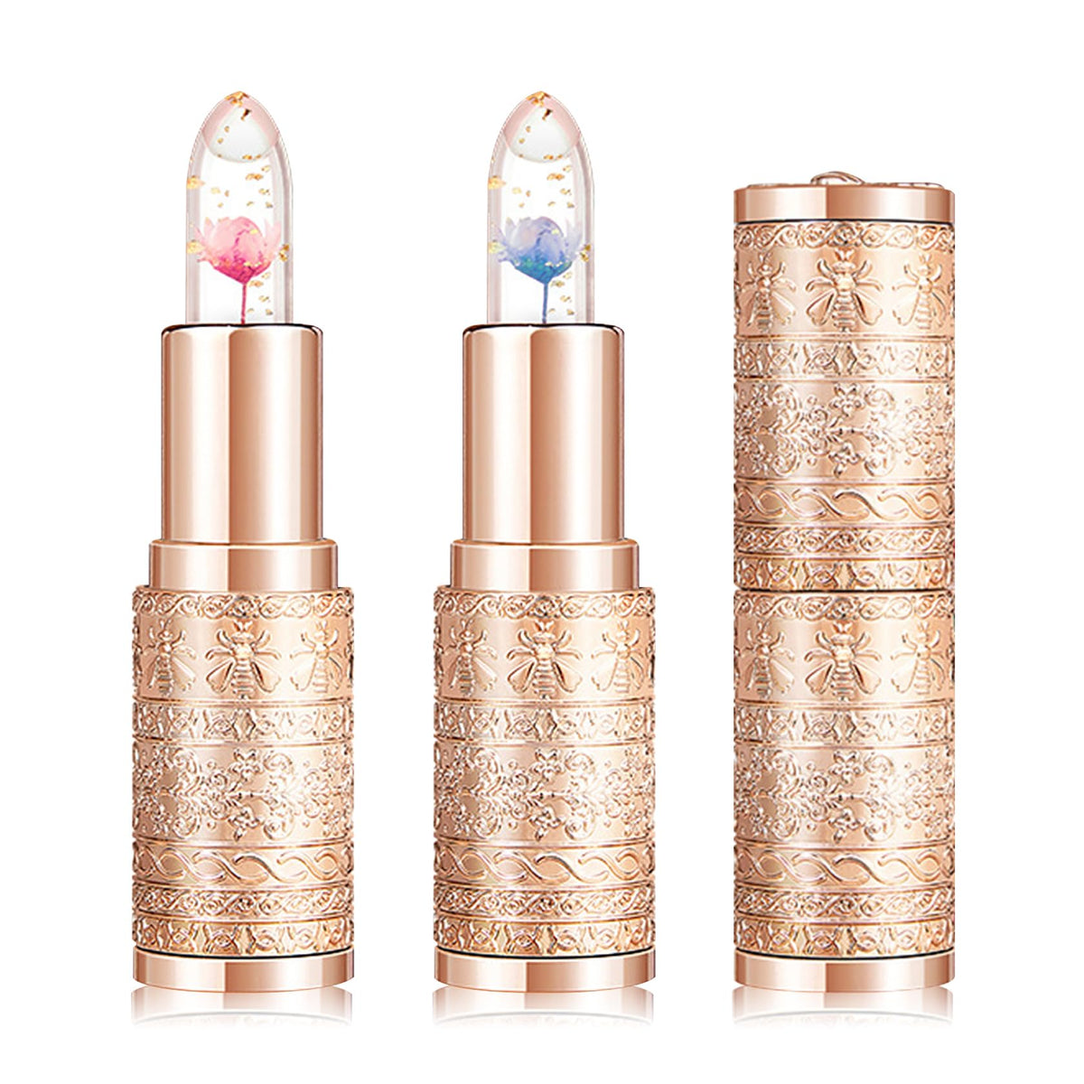 Labial de aloe vera, cuidado labial de larga duración, bálsamo labial nutritivo y voluminizador, brillo labial, cambio de color mágico con temperatura, 3 unidades