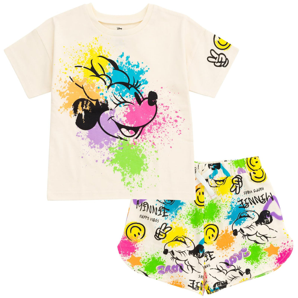 Disney T-Shirt and French Terry Shorts Outfit Set Infant to Big Kid Sizes (12 Months - 14-16)