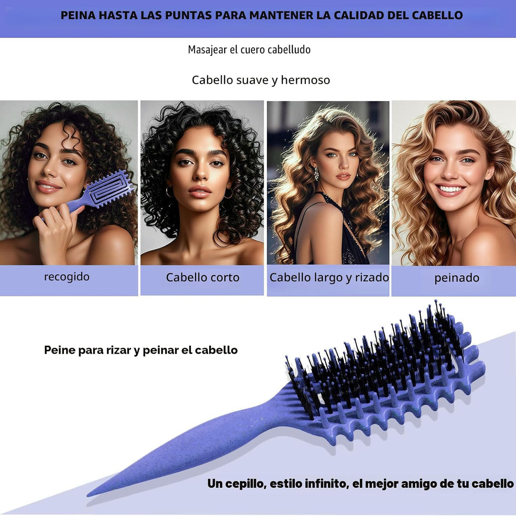Cepillo para cabello rizado Candybrush Cepillo para definir rizos para desenredar, dar forma y definir rizos para mujeres, hombres, cabello húmedo y seco (Morado)