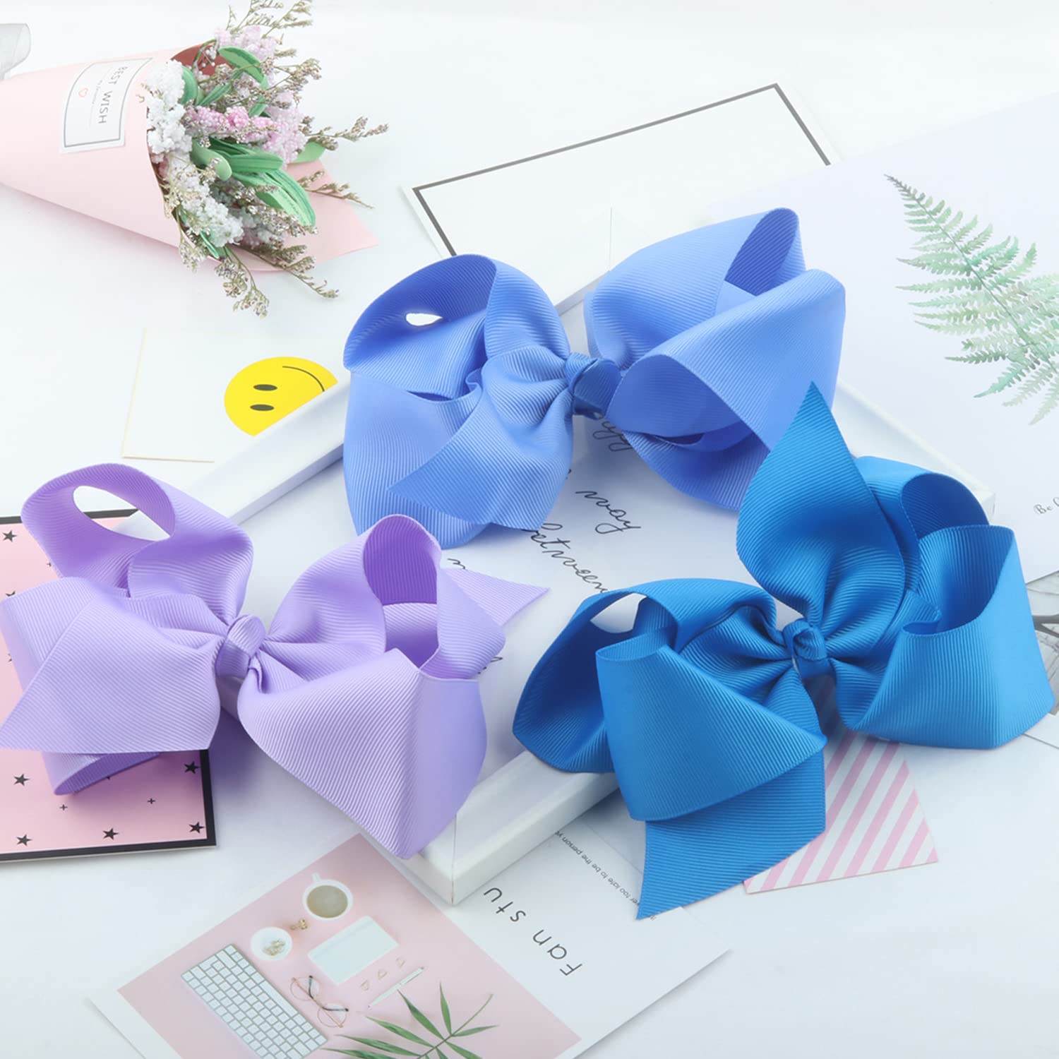 40PCS 3Inch Hair Bows for Girls,Hand-made Grosgrain Ribbon Hair Bow Alligator Clips Hair Accessories for Toddlers Baby Girls Kids Teens in Pairs