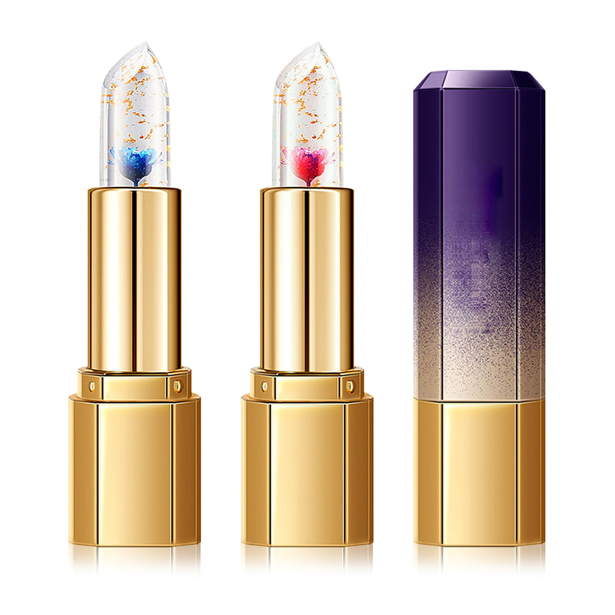 Labial de aloe vera, cuidado labial de larga duración, bálsamo labial nutritivo y voluminizador, brillo labial, cambio de color mágico con temperatura, 3 unidades