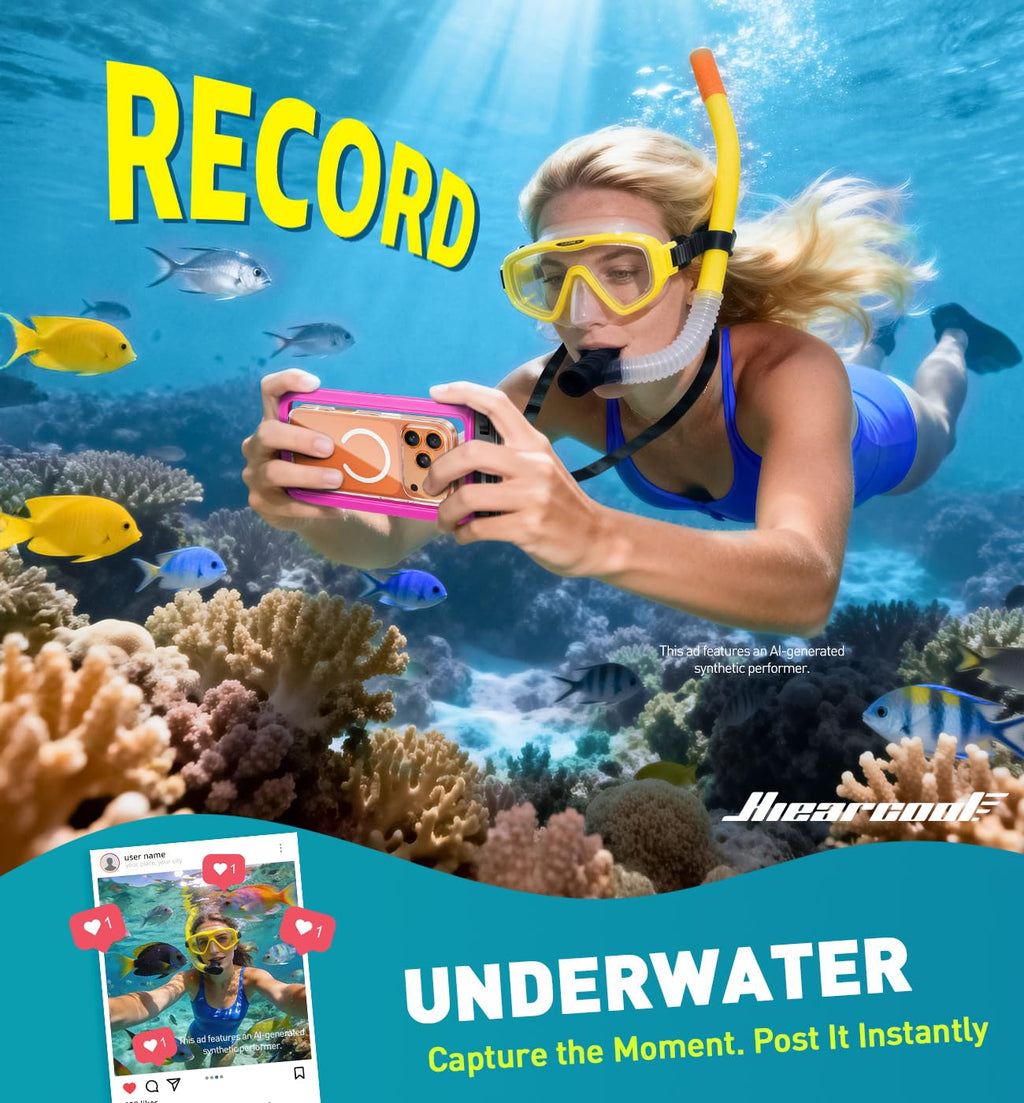 Hiearcool Funda impermeable IPX8 para iPhone 17/16/15/14 Pro Max, bolsa seca para teléfono celular para artículos esenciales de playa y crucero, pantalla táctil, cordón incluido, paquete de 2 (se adapta a hasta 8.9 pulgadas)