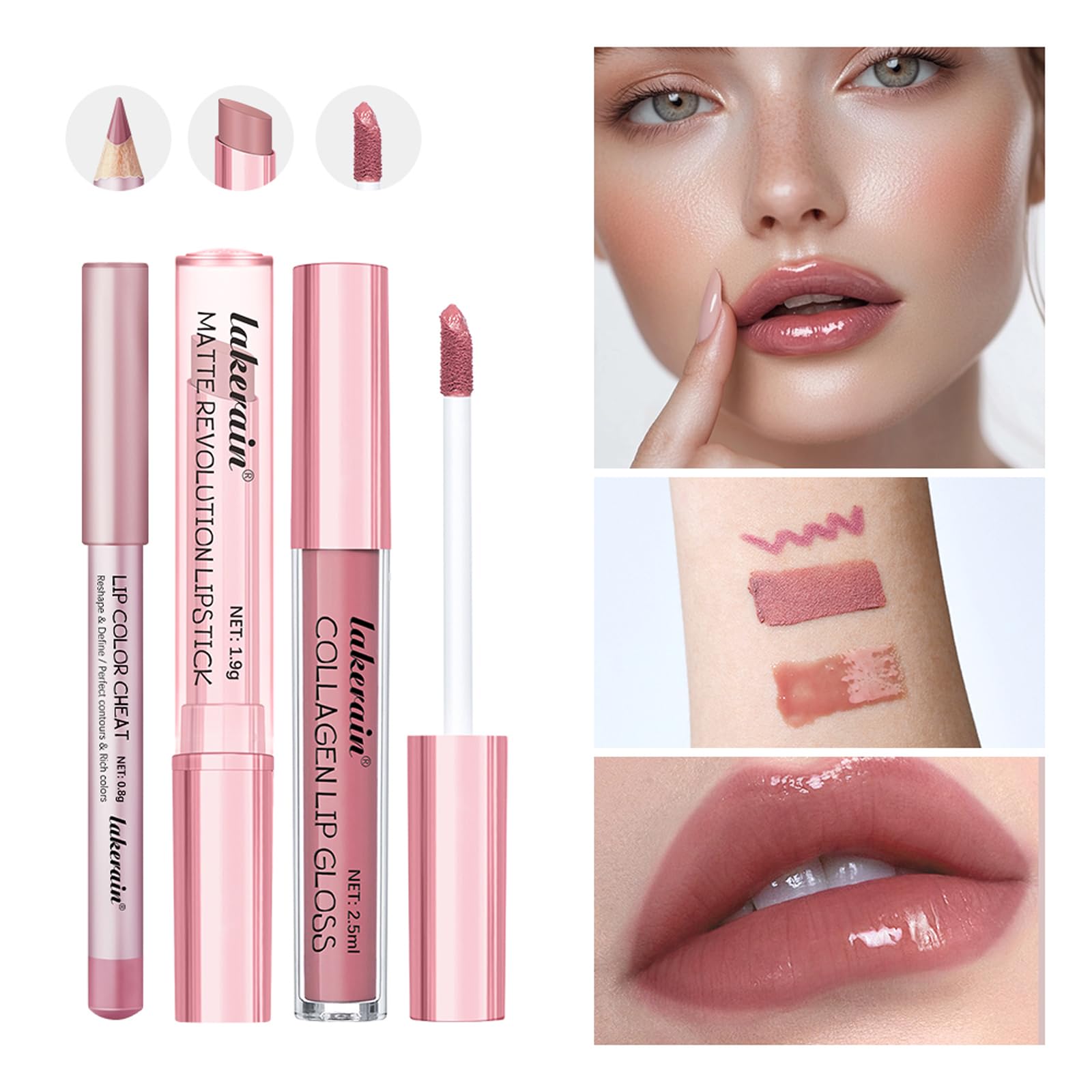 BestLand 12Pcs Matte Liquid Lipstick + Lip Liner Pens Set, Velvety Nude Lip Stain Waterproof Long Wear Makeup Gift Set