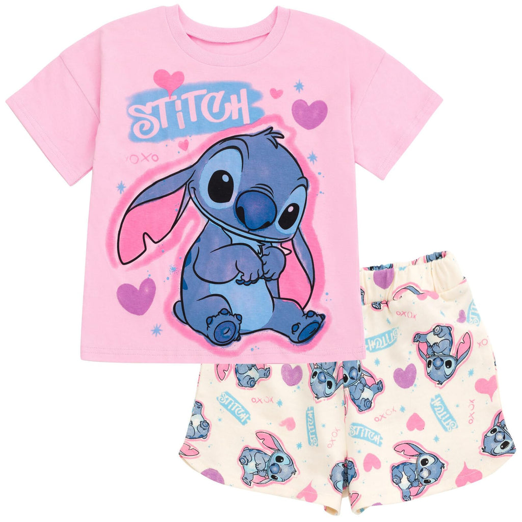 Disney T-Shirt and French Terry Shorts Outfit Set Infant to Big Kid Sizes (12 Months - 14-16)