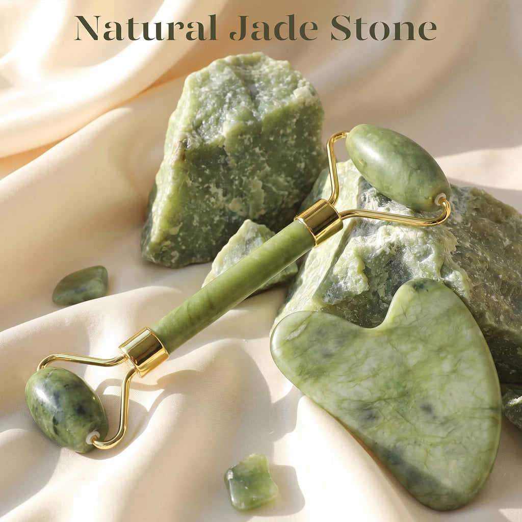 BAIMEI IcyMe - Rodillo de jade y Gua Sha, rodillo facial para reducir el enrojecimiento de la piel, cuidado personal para hombres y mujeres, masajeador para cara, ojos, cuello, alivia líneas finas y | Cooling Face Roller for Lymphatic Massage,Sculpting To