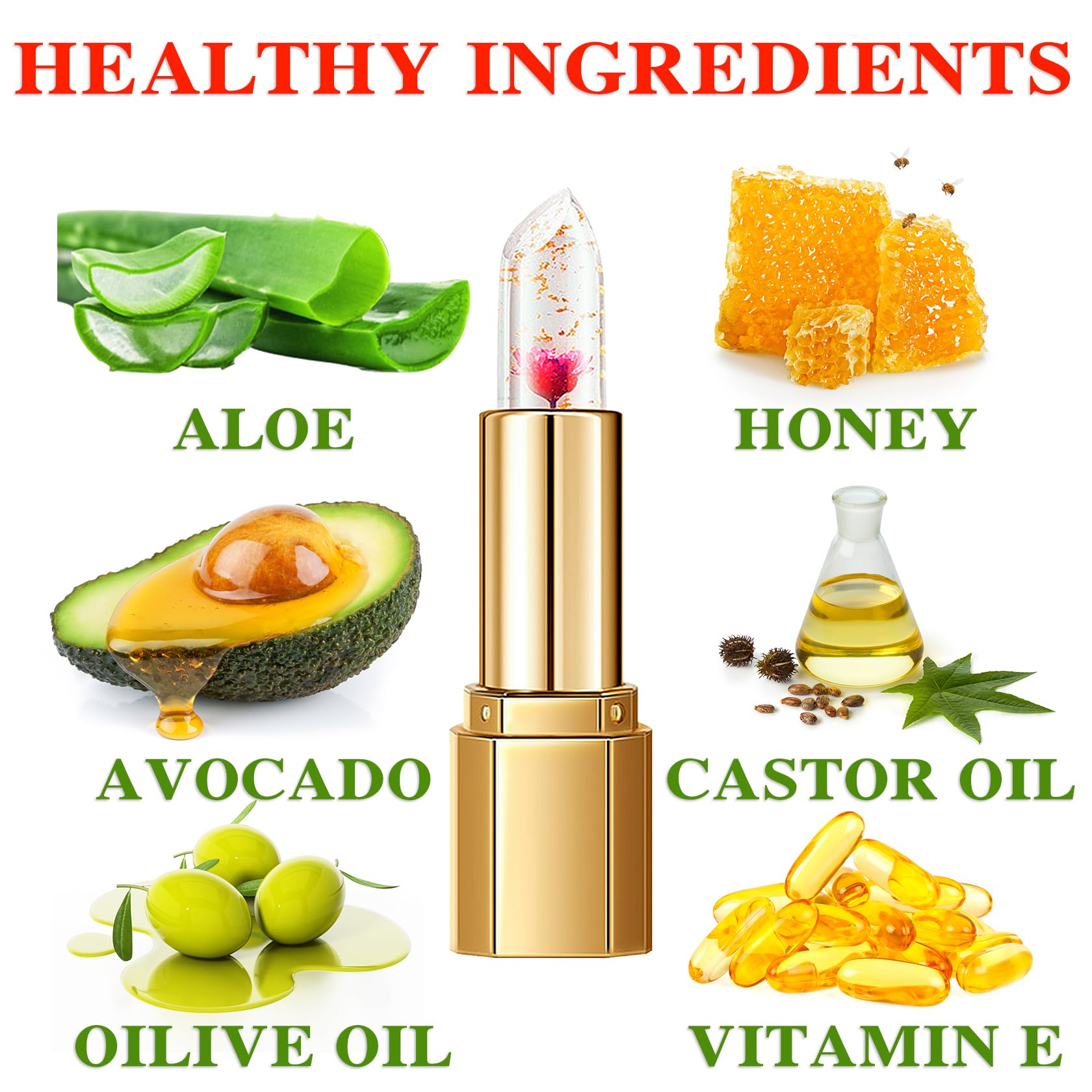 Labial de aloe vera, cuidado labial de larga duración, bálsamo labial nutritivo y voluminizador, brillo labial, cambio de color mágico con temperatura, 3 unidades