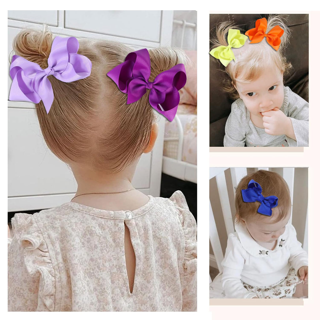 40PCS 3Inch Hair Bows for Girls,Hand-made Grosgrain Ribbon Hair Bow Alligator Clips Hair Accessories for Toddlers Baby Girls Kids Teens in Pairs