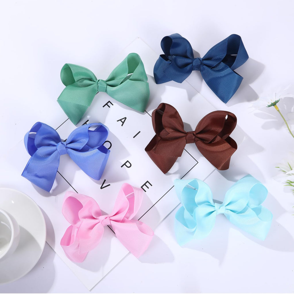 40PCS 3Inch Hair Bows for Girls,Hand-made Grosgrain Ribbon Hair Bow Alligator Clips Hair Accessories for Toddlers Baby Girls Kids Teens in Pairs
