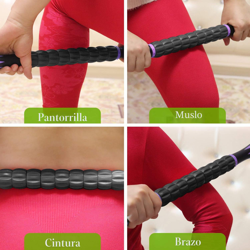 Rodillo de Masaje Muscular Bastón Rodillo de Masaje - Destructor de Fascia de Tejido Profundo para Alivio del Dolor Miofascial, Drenaje Linfático y Escultura Corporal, Herramienta Portátil de