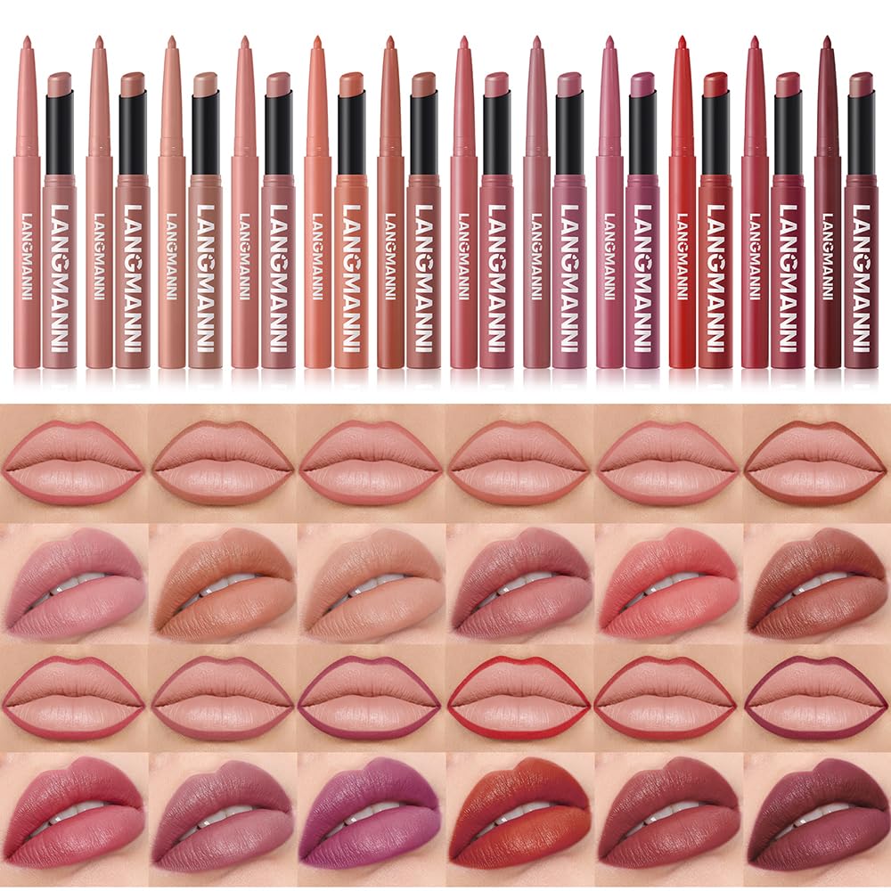 BestLand 12Pcs Matte Liquid Lipstick + Lip Liner Pens Set, Velvety Nude Lip Stain Waterproof Long Wear Makeup Gift Set