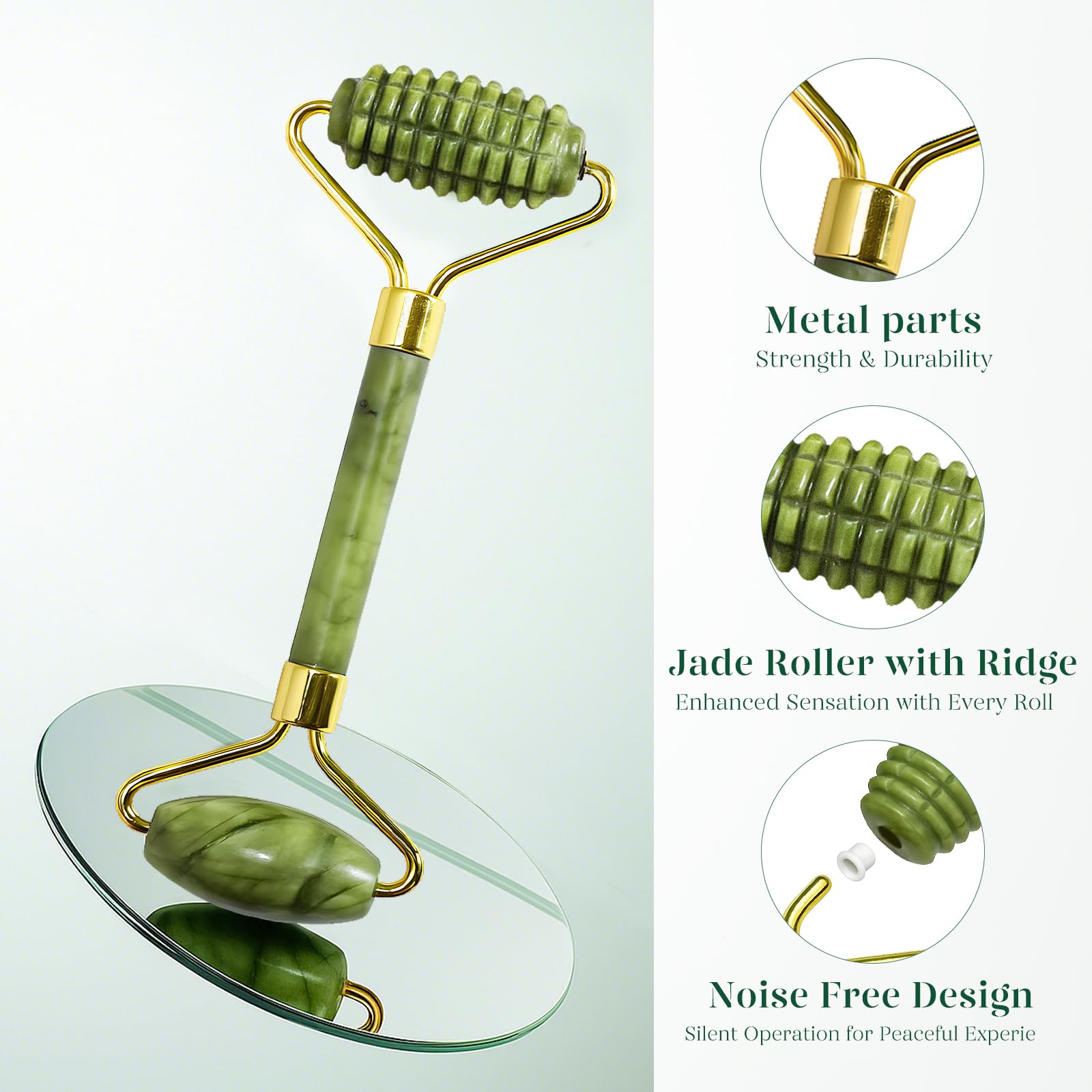 BAIMEI IcyMe - Rodillo de jade y Gua Sha, rodillo facial para reducir el enrojecimiento de la piel, cuidado personal para hombres y mujeres, masajeador para cara, ojos, cuello, alivia líneas finas y | Cooling Face Roller for Lymphatic Massage,Sculpting To